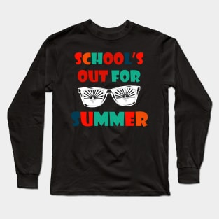 Retro Last Day Of School Schools Out For Summer Teacher Gift Long Sleeve T-Shirt